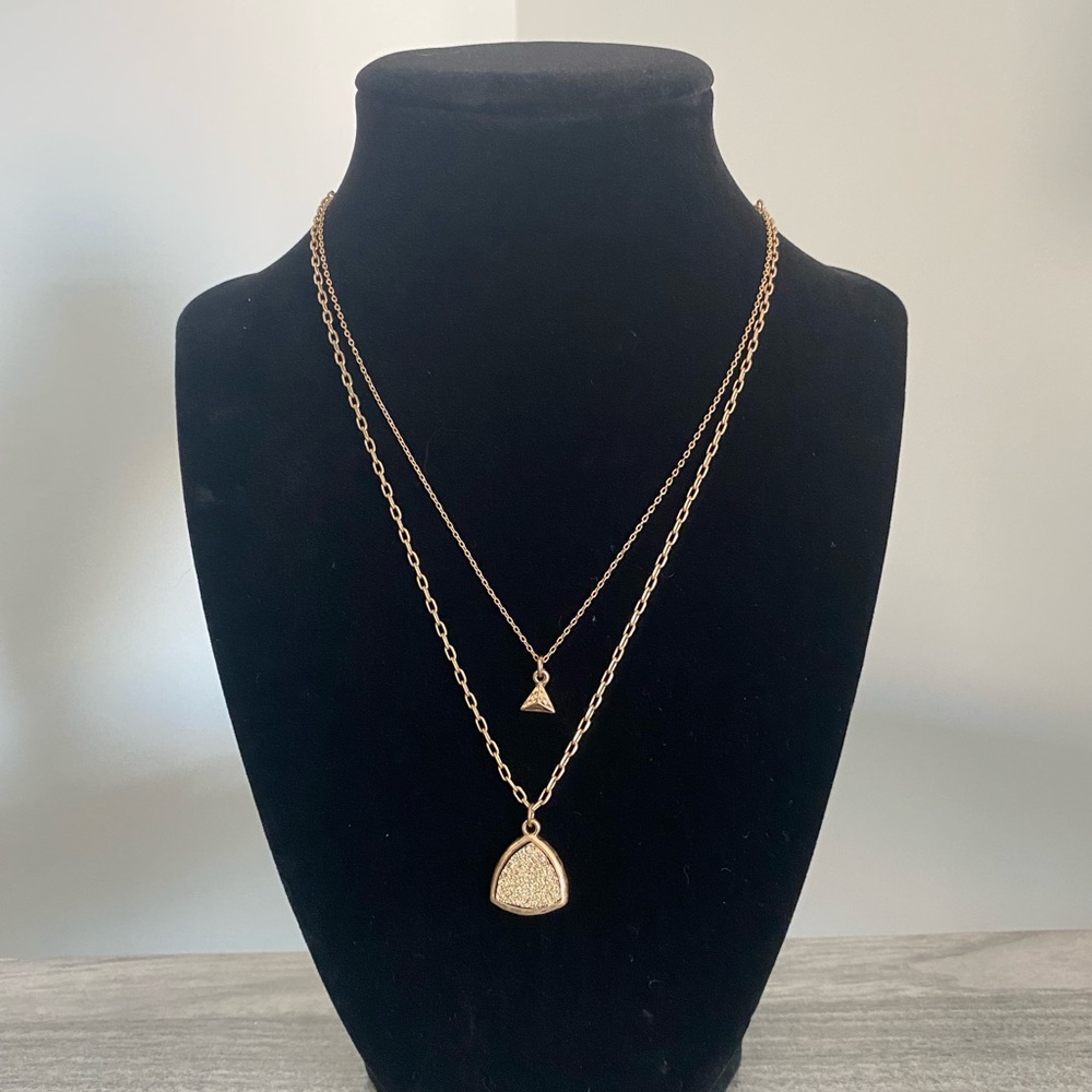 Gold Triangle Necklace - Picture 2 of 3